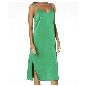 The Drop Ana Midi Slip Dress Emerald Green Size Large Minimalist Sexy Large E1